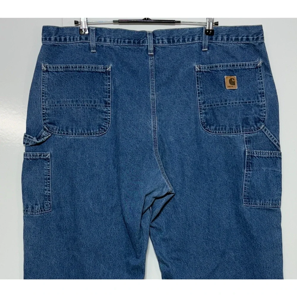 Carhartt Jeans Mens 44X30 Blue Carpenter Straight Dark Workwear Actual 44X29‎